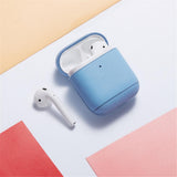 Maxbell Protective Leather Case Cover - Anti Lost Skin Case for Airpods Sky Blue