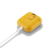 Maxbell Protective Leather Case Cover - Anti Lost Skin Case for Airpods Yellow