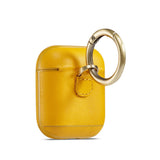 Maxbell Protective Leather Case Cover - Anti Lost Skin Case for Airpods Yellow
