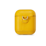 Maxbell Protective Leather Case Cover - Anti Lost Skin Case for Airpods Yellow