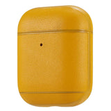 Maxbell Protective Leather Case Cover - Anti Lost Skin Case for Airpods Yellow