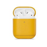 Maxbell Protective Leather Case Cover - Anti Lost Skin Case for Airpods Yellow