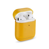 Maxbell Protective Leather Case Cover - Anti Lost Skin Case for Airpods Yellow