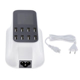 Maxbell 8 Ports USB Charger LCD Display Hub for Laptop Tablets Phone Charging EU