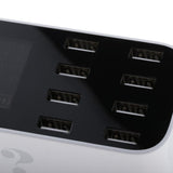 Maxbell 8 Ports USB Charger LCD Display Hub for Laptop Tablets Phone Charging EU