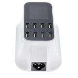 Maxbell 8 Ports USB Charger LCD Display Hub for Laptop Tablets Phone Charging EU