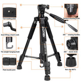 Maxbell Set of 1 Professional Portable Travel Aluminum Tripod Pan for SLR DSLR Black
