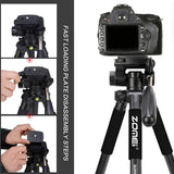 Maxbell Set of 1 Professional Portable Travel Aluminum Tripod Pan for SLR DSLR Black