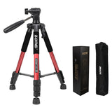 Maxbell Set of 1 Professional Portable Travel Aluminum Tripod Pan for SLR DSLR Red