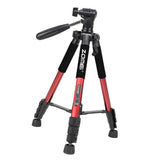 Maxbell Set of 1 Professional Portable Travel Aluminum Tripod Pan for SLR DSLR Red