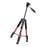 Maxbell Set of 1 Professional Portable Travel Aluminum Tripod Pan for SLR DSLR Red
