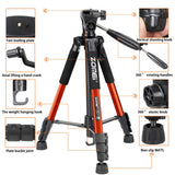 Maxbell Set of 1 Professional Portable Travel Aluminum Tripod Pan for SLR DSLR Orange