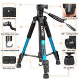 Maxbell Set of 1 Professional Portable Travel Aluminum Tripod Pan for SLR DSLR Blue