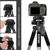 Maxbell Set of 1 Professional Portable Travel Aluminum Tripod Pan for SLR DSLR Silver
