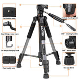Maxbell Set of 1 Professional Portable Travel Aluminum Tripod Pan for SLR DSLR Silver