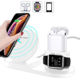 Maxbell 3 in1 10W Wireless Fast Charging Dock Cradle for iPhone / Apple Watch Black