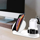 Maxbell 3 in1 10W Wireless Fast Charging Dock Cradle for iPhone / Apple Watch Black
