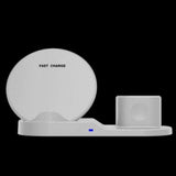 Maxbell 3 in1 10W Wireless Fast Charging Dock Cradle for iPhone / Apple Watch White