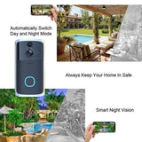 Maxbell HD Wifi Anti-theft Video Doorbell Wire-Free Security APP-Control Bell Silver