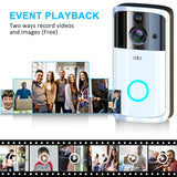 Maxbell HD Wifi Anti-theft Video Doorbell Wire-Free Security APP-Control Bell Silver
