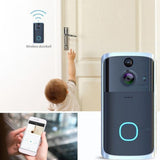 Maxbell Black Wireless Video Doorbell Wire-Free Night Vision Camera w/Chime UK-plug