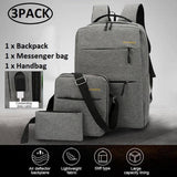 Maxbell Mens Large Capacity Business Backpack with External USB Charging Port Blue
