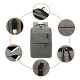 Maxbell Mens Large Capacity Business Backpack with External USB Charging Port Blue