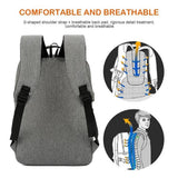Maxbell Mens Large Capacity Business Backpack with External USB Charging Port Blue