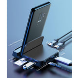 Maxbell 7 in 1 USB Type-C HUB HDMI SD/TF Docking Station Phone Holder Power Adapter
