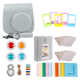 Maxbell For Fujifilm Instax Mini 9 Camera PU Case Filter+Close up Lens Gift Set  smoky white