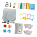 Maxbell For Fujifilm Instax Mini 9 Camera PU Case Filter+Close up Lens Gift Set  smoky white