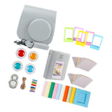 Maxbell For Fujifilm Instax Mini 9 Camera PU Case Filter+Close up Lens Gift Set  smoky white