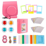 Maxbell For Fujifilm Instax Mini 9 Camera PU Case Filter+Close up Lens Gift Set flamingo pink