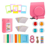 Maxbell For Fujifilm Instax Mini 9 Camera PU Case Filter+Close up Lens Gift Set flamingo pink