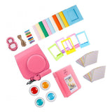 Maxbell For Fujifilm Instax Mini 9 Camera PU Case Filter+Close up Lens Gift Set flamingo pink