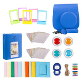 Maxbell For Fujifilm Instax Mini 9 Camera PU Case Filter+Close up Lens Gift Set  cobalt blue