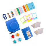 Maxbell For Fujifilm Instax Mini 9 Camera PU Case Filter+Close up Lens Gift Set  cobalt blue