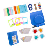 Maxbell For Fujifilm Instax Mini 9 Camera PU Case Filter+Close up Lens Gift Set  cobalt blue