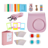 Maxbell For Fujifilm Instax Mini 9 Camera PU Case Filter+Close up Lens Gift Set pink