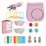 Maxbell For Fujifilm Instax Mini 9 Camera PU Case Filter+Close up Lens Gift Set pink