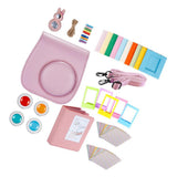 Maxbell For Fujifilm Instax Mini 9 Camera PU Case Filter+Close up Lens Gift Set pink