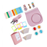 Maxbell For Fujifilm Instax Mini 9 Camera PU Case Filter+Close up Lens Gift Set pink