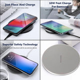 Maxbell Wireless Charger 10W for Samsung Galaxy S9 S8 S8 Plus Note 8 Note 5 S7 Edge Silver