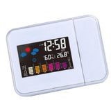Maxbell LED Projection Alarm Clock Temperature Desk Time Date Projector USB Charger White