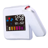 Maxbell LED Projection Alarm Clock Temperature Desk Time Date Projector USB Charger White