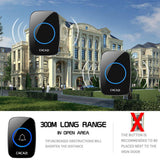 Maxbell Wireless LED Doorbell Waterproof Electric 300m Door Chime Kit US White
