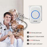 Maxbell Wireless LED Doorbell Waterproof Electric 300m Door Chime Kit US White