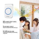 Maxbell Wireless LED Doorbell Waterproof Electric 300m Door Chime Kit US White