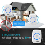 Maxbell Wireless LED Doorbell Waterproof Electric 300m Door Chime Kit EU Black