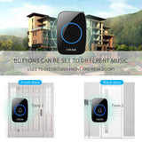 Maxbell Wireless LED Doorbell Waterproof Electric 300m Door Chime Kit EU Black